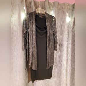 Silver Metallic Silver Jacket Dress
